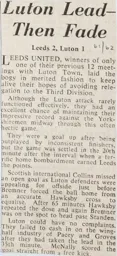 Match Report: Leeds United vs Luton Town FC (24th Mar 1962)