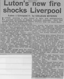 Match Report: Luton Town FC vs Liverpool (31st Mar 1962)