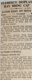 Match Report: Luton Town FC vs Liverpool (31st Mar 1962)