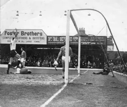 Alec Ashworth signals the Luton goal scored by Dave Pacey