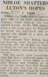 Match Report: Stoke City vs Luton Town FC (7th Apr 1962)
