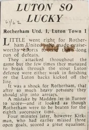 Match Report: Rotherham United vs Luton Town FC (21st Apr 1962)