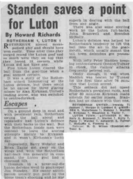 Match Report: Rotherham United vs Luton Town FC (21st Apr 1962)
