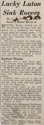Match Report: Luton Town FC vs Bristol Rovers (28th Apr 1962)