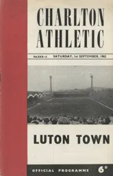 Programme: Charlton Athletic vs Luton Town FC (1st Sep 1962)