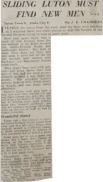 Match Report: Luton Town FC vs Stoke City (8th Sep 1962)