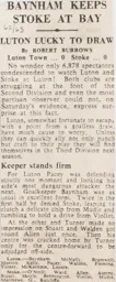 Match Report: Luton Town FC vs Stoke City (8th Sep 1962)