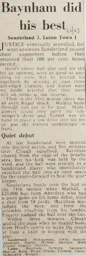 Match Report: Sunderland vs Luton Town FC (15th Sep 1962)