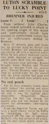 Match Report: Luton Town FC vs Leeds United (22nd Sep 1962)