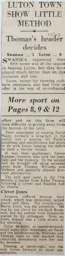 Match Report: Swansea Town vs Luton Town FC (29th Sep 1962)