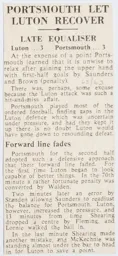 Match Report: Luton Town FC vs Portsmouth (6th Oct 1962)