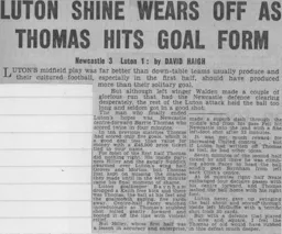 Match Report: Newcastle United vs Luton Town FC (10th Nov 1962)
