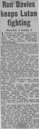 Match Report: Norwich City vs Luton Town FC (24th Nov 1962)