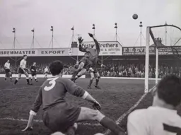 The ball flies over the top