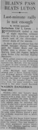 Match Report: Rotherham United vs Luton Town FC (21st Dec 1962)
