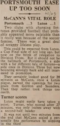 Match Report: Portsmouth vs Luton Town FC (23rd Feb 1963)