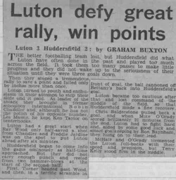 Match Report: Luton Town FC vs Huddersfield Town (16th Mar 1963)