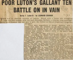 Match Report: Derby County vs Luton Town FC (23rd Mar 1963)