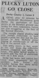 Match Report: Derby County vs Luton Town FC (23rd Mar 1963)