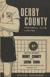 Programme: Derby County vs Luton Town FC (23rd Mar 1963)