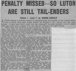 Match Report: Walsall vs Luton Town FC (6th Apr 1963)