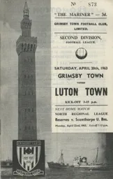 Programme: Grimsby Town vs Luton Town FC (20th Apr 1963)
