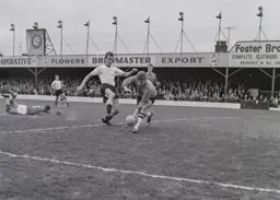 Ron Davies forces home the Town's third goal