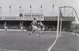 Plymouth keeper John Leiper safely gathers the ball this time