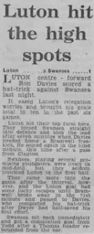 Match Report: Luton Town FC vs Swansea Town (1st May 1963)