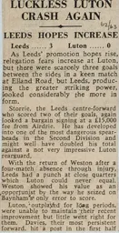 Match Report: Leeds United vs Luton Town FC (4th May 1963)