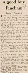 Match Report: Luton Town FC vs Walsall (24th Aug 1963)