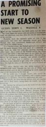 Match Report: Luton Town FC vs Walsall (24th Aug 1963)