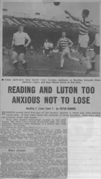 Match Report: Reading vs Luton Town FC (31st Aug 1963)