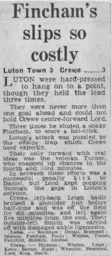 Match Report: Luton Town FC vs Crewe Alexandra (11th Sep 1963)