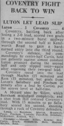 Match Report: Luton Town FC vs Coventry City (25th Sep 1963)