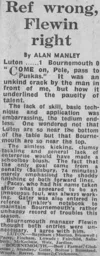 Match Report: Luton Town FC vs Bournemouth (12th Oct 1963)