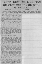 Match Report: Port Vale vs Luton Town FC (14th Oct 1963)