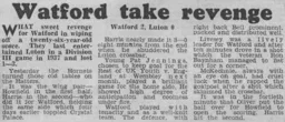 Match Report: Watford vs Luton Town FC (19th Oct 1963)