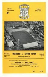Programme: Watford vs Luton Town FC (19th Oct 1963)