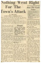 Match Report: Luton Town FC vs Bristol City (23rd Oct 1963)