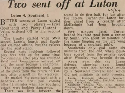 Match Report: Luton Town FC vs Southend United (26th Oct 1963)