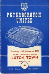 Programme: Peterborough United vs Luton Town FC (2nd Nov 1963)