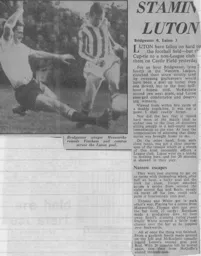 Match Report: Bridgwater Town vs Luton Town FC (16th Nov 1963)