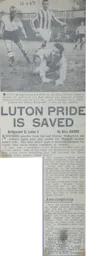 Match Report: Bridgwater Town vs Luton Town FC (16th Nov 1963)
