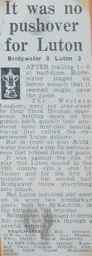 Match Report: Bridgwater Town vs Luton Town FC (16th Nov 1963)