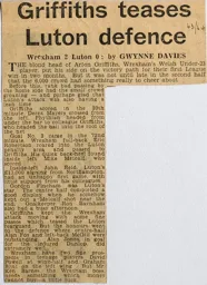 Match Report: Wrexham vs Luton Town FC (30th Nov 1963)