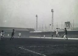 Gordon Turner is about to meet the ball with his head