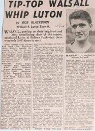 Match Report: Walsall vs Luton Town FC (14th Dec 1963)