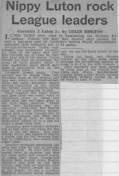 Match Report: Coventry City vs Luton Town FC (18th Jan 1964)