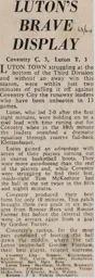 Match Report: Coventry City vs Luton Town FC (18th Jan 1964)